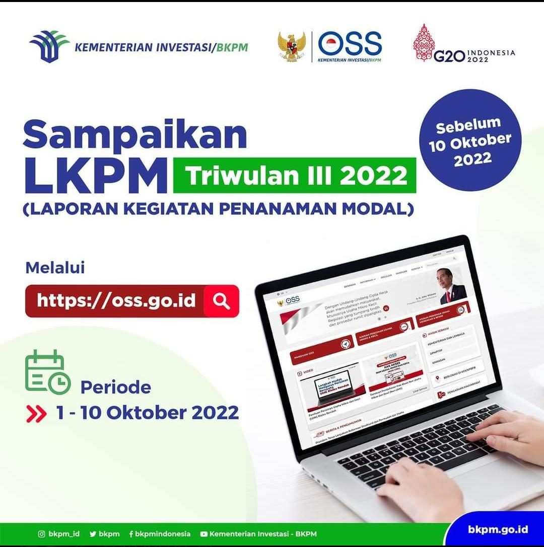 Sampaikan LKPM Triwulan III 2022